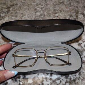Ray-Ban Gold Metal Eyeglasses with Black Case